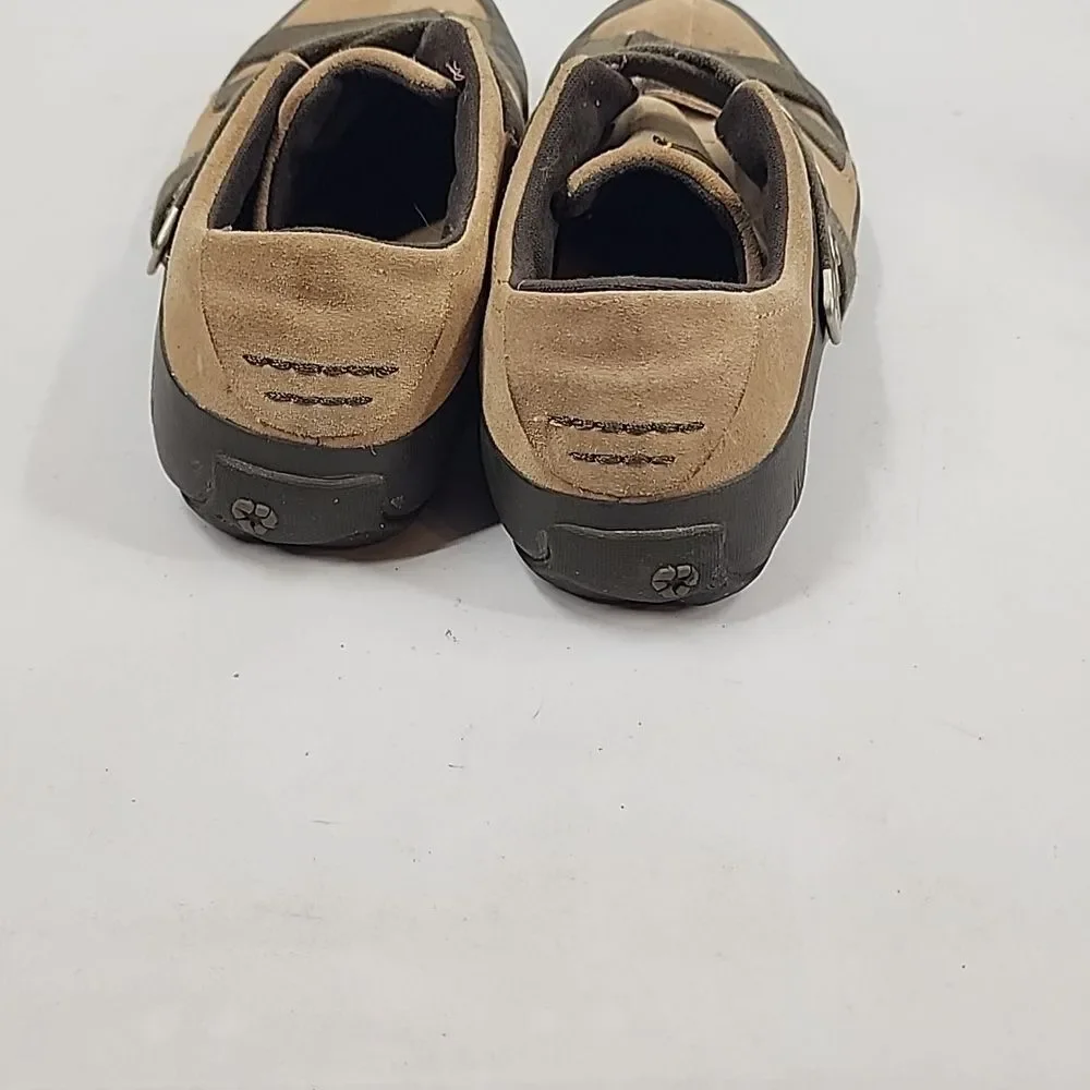 TEVA Ryley 6054 Cross Strap Hiking Trail Brown Suede Shoes Snap Slip On 8